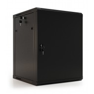 Hyperline TWB-1545-SR-RAL9004 Шкаф настенный 19-дюймовый (19), 15U, 775x600х450мм, металлическая передняя дверь с замком, две боковые панели, цвет черный (RAL 9004) (разобранный)