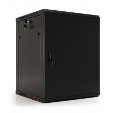 Hyperline TWB-1545-SR-RAL9004 Шкаф настенный 19-дюймовый (19), 15U, 775x600х450мм, металлическая передняя дверь с замком, две боковые панели, цвет черный (RAL 9004) (разобранный)