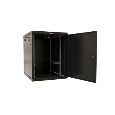 Hyperline TWB-1568-SR-RAL9004 Шкаф настенный 19-дюймовый (19), 15U, 775x600х800мм, металлическая передняя дверь с замком, две боковые панели, цвет черный (RAL 9004) (разобранный) Hyperline TWB-1568-SR-RAL9004 Шкаф настенный 19-дюймовый (19), 15U, 775x600х800мм, металлическая передняя дверь с замком, две боковые панели, цвет черный (RAL 9004) (разобранный)