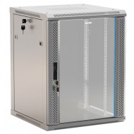 Hyperline TWB-1845-GP-RAL7035 Шкаф настенный 19-дюймовый (19), 18U, 908x600х450мм, стеклянная дверь с перфорацией по бокам, ручка с замком, цвет серый (RAL 7035) (разобранный)