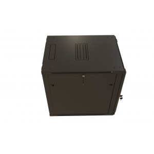 Hyperline TWB-1868-GP-RAL9004 Шкаф настенный 19-дюймовый (19), 18U, 908x600х800мм, стеклянная дверь с перфорацией по бокам, ручка с замком, цвет черный (RAL 9004) (разобранный) Hyperline TWB-1868-GP-RAL9004 Шкаф настенный 19-дюймовый (19), 18U, 908x600х800мм, стеклянная дверь с перфорацией по бокам, ручка с замком, цвет черный (RAL 9004) (разобранный)