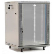 Hyperline TWB-FC-1845-GP-RAL7035 Шкаф настенный 19-дюймовый (19), 18U, 920x600х450мм, стеклянная дверь с перфорацией по бокам, ручка с замком, с возможностью установки на ножки (в комплекте), цвет серый (RAL 7035) (разобранный)