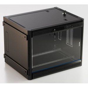 Hyperline TWB-FC-2266-GP-RAL9004 Шкаф настенный 19-дюймовый (19), 22U, 1098x600х600мм, стеклянная дверь с перфорацией по бокам, ручка с замком, с возможностью установки на ножки (в комплекте), цвет черный (RAL 9004) (разобранный) Hyperline TWB-FC-2266-GP-RAL9004 Шкаф настенный 19-дюймовый (19), 22U, 1098x600х600мм, стеклянная дверь с перфорацией по бокам, ручка с замком, с возможностью установки на ножки (в комплекте), цвет черный (RAL 9004) (разобранный)