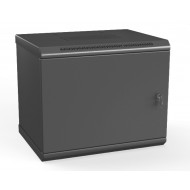 Hyperline TWL-0666-SR-RAL9005 Шкаф настенный 19-дюймовый (19), 6U, 367x600х600мм, металлическая дверь, несъемные стенки, 1 пара профилей, цвет черный (RAL 9005) (собранный)