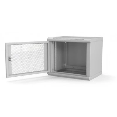 Hyperline TWL-0930-SD-RAL7035 Шкаф настенный 19-дюймовый (19), 9U, 500x600х300мм, металлическая перфорированная дверь, несъемные стенки, 1 пара профилей, цвет серый (RAL 7035) (собранный) Hyperline TWL-0930-SD-RAL7035 Шкаф настенный 19-дюймовый (19), 9U, 500x600х300мм, металлическая перфорированная дверь, несъемные стенки, 1 пара профилей, цвет серый (RAL 7035) (собранный)
