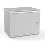 Hyperline TWL-0945-SR-RAL7035 Шкаф настенный 19-дюймовый (19), 9U, 500x600х450мм, металлическая дверь, несъемные стенки, 1 пара профилей, цвет серый (RAL 7035) (собранный)