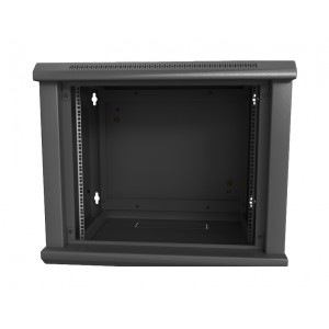 Hyperline TWL-0966-SR-RAL9005 Шкаф настенный 19-дюймовый (19), 9U, 500x600х600мм, металлическая дверь, несъемные стенки, 1 пара профилей, цвет черный (RAL 9005) (собранный) Hyperline TWL-0966-SR-RAL9005 Шкаф настенный 19-дюймовый (19), 9U, 500x600х600мм, металлическая дверь, несъемные стенки, 1 пара профилей, цвет черный (RAL 9005) (собранный)