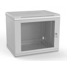 Hyperline TWL-1266-SD-RAL7035 Шкаф настенный 19-дюймовый (19), 12U, 650x600х600мм, металлическая перфорированная дверь, несъемные стенки, 1 пара профилей, цвет серый (RAL 7035) (собранный)