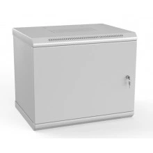 Hyperline TWL-1566-SR-RAL7035 Шкаф настенный 19-дюймовый (19), 15U, 775x600х600мм, металлическая дверь, несъемные стенки, 1 пара профилей, цвет серый (RAL 7035) (собранный)
