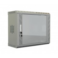 Hyperline TWS-1225-GP-RAL7035 Шкаф настенный 19-дюймовый (19), 12U, 650х600х250, со стеклянной дверью, несъемные боковые панели, цвет серый (RAL 7035) (собранный)
