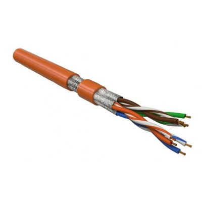 Hyperline UFTP4-C6-P26-IN-LSZH-OR-100 (100 м) Кабель витая пара, экранированная U/FTP, категория 6, 4 пары (26 AWG), многожильный (patch), каждая пара в фольге, LSZH, оранжевый
