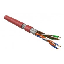Hyperline UFTP4-C6-P26-IN-LSZH-RD-100 (100 м) Кабель витая пара, экранированная U/FTP, категория 6, 4 пары (26 AWG), многожильный (patch), каждая пара в фольге, LSZH, красный