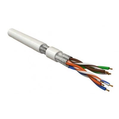 Hyperline UFTP4-C6-P26-IN-LSZH-WH-100 (100 м) Кабель витая пара, экранированная U/FTP, категория 6, 4 пары (26 AWG), многожильный (patch), каждая пара в фольге, LSZH, белый