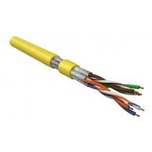 Hyperline UFTP4-C6-P26-IN-LSZH-YL-100 (100 м) Кабель витая пара, экранированная U/FTP, категория 6, 4 пары (26 AWG), многожильный (patch), каждая пара в фольге, LSZH, желтый