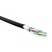Hyperline UFTP4-C6-S23-IN-LSZH-BK-500 (500 м) Кабель витая пара, экранир. U/FTP, кат. 6, 4 пары (23 AWG), одножил. (solid), кажд.пара в фольге, LSZH, нг(А)-HF, –20°C–+60°C, черный-гарантия: 15 лет компон., 25 лет системная