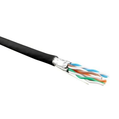 Hyperline UFTP4-C6-S23-IN-LSZH-BK-500 (500 м) Кабель витая пара, экранир. U/FTP, кат. 6, 4 пары (23 AWG), одножил. (solid), кажд.пара в фольге, LSZH, нг(А)-HF, –20°C–+60°C, черный-гарантия: 15 лет компон., 25 лет системная