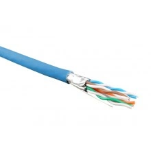 Hyperline UFTP4-C6-S23-IN-LSZH-BL-500 (500 м) Кабель витая пара, экранир. U/FTP, кат. 6, 4 пары (23 AWG), одножил. (solid), кажд.пара в фольге, LSZH, нг(А)-HF, –20°C–+60°C, синий-гарантия: 15 лет компон., 25 лет системная
