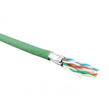 Hyperline UFTP4-C6-S23-IN-LSZH-GN-500 (500 м) Кабель витая пара, экранир. U/FTP, кат. 6, 4 пары (23 AWG), одножил. (solid), кажд.пара в фольге, LSZH, нг(А)-HF, –20°C–+60°C, зеленый-гарантия: 15 лет компон., 25 лет системная