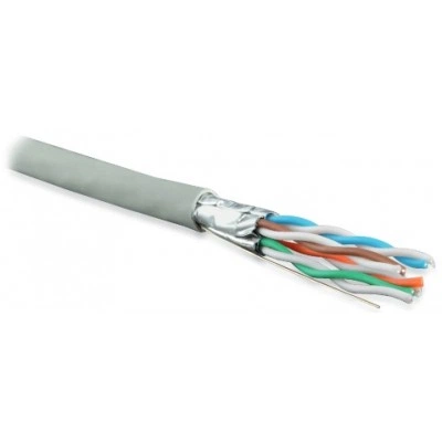 Hyperline UFTP4-C6-S23-IN-LSZH-GY-500 (500 м) Кабель витая пара, экранир. U/FTP, кат. 6, 4 пары (23 AWG), одножил. (solid), кажд.пара в фольге, LSZH, нг(А)-HF, –20°C–+60°C, серый-гарантия: 15 лет компон., 25 лет системная