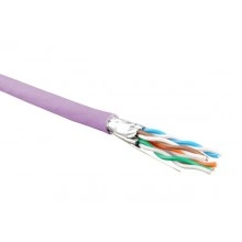 Hyperline UFTP4-C6-S23-IN-LSZH-PK-500 (500 м) Кабель витая пара, экранир. U/FTP, кат. 6, 4 пары (23 AWG), одножил. (solid), кажд.пара в фольге, LSZH, нг(А)-HF, –20°C–+60°C, розовый-гарантия: 15 лет компон., 25 лет системная