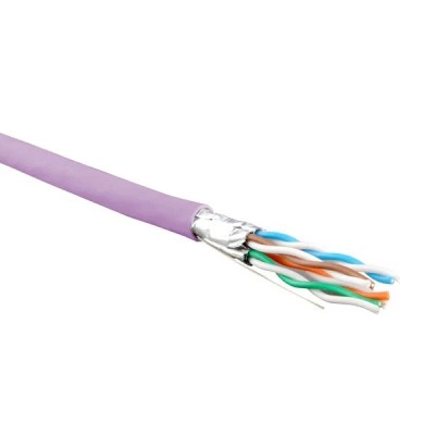 Hyperline UFTP4-C6-S23-IN-LSZH-PK-500 (500 м) Кабель витая пара, экранир. U/FTP, кат. 6, 4 пары (23 AWG), одножил. (solid), кажд.пара в фольге, LSZH, нг(А)-HF, –20°C–+60°C, розовый-гарантия: 15 лет компон., 25 лет системная
