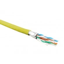 Hyperline UFTP4-C6-S23-IN-LSZH-YL-500 (500 м) Кабель витая пара, экранир. U/FTP, кат. 6, 4 пары (23 AWG), одножил. (solid), кажд.пара в фольге, LSZH, нг(А)-HF, –20°C–+60°C, желтый-гарантия: 15 лет компон., 25 лет системная