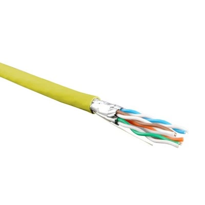Hyperline UFTP4-C6-S23-IN-LSZH-YL-500 (500 м) Кабель витая пара, экранир. U/FTP, кат. 6, 4 пары (23 AWG), одножил. (solid), кажд.пара в фольге, LSZH, нг(А)-HF, –20°C–+60°C, желтый-гарантия: 15 лет компон., 25 лет системная