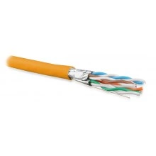 Hyperline UFTP4-C6A-S23-IN-LSZH-OR-500 (500 м) Кабель витая пара U/FTP, кат. 6a (10GBE), 4 пары (23AWG), одножильный (solid), каждая пара в экране, без общего экрана, нг(A)-HF, –20°C – +60°C, оранжевый