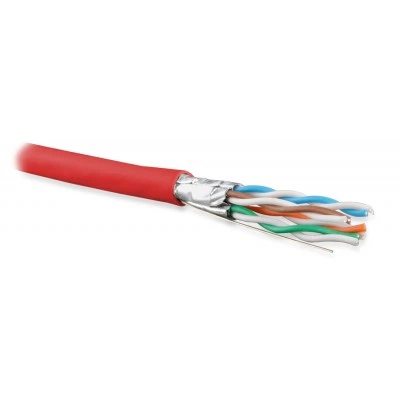 Hyperline UFTP4-C6A-S23-IN-LSZH-RD-500 (500 м) Кабель витая пара U/FTP, кат. 6a (10GBE), 4 пары (23AWG), одножильный (solid), каждая пара в экране, без общего экрана, нг(A)-HF, –20°C – +60°C, красный Hyperline UFTP4-C6A-S23-IN-LSZH-RD-500 (500 м) Кабель витая пара U/FTP, кат. 6a (10GBE), 4 пары (23AWG), одножильный (solid), каждая пара в экране, без общего экрана, нг(A)-HF, –20°C – +60°C, красный