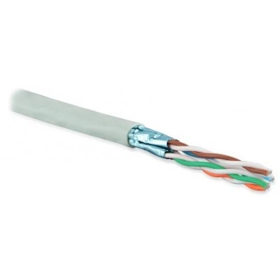 Hyperline UFTP4-C6A-S23-IN-PVC-GY-500 (500 м) Кабель витая пара U/FTP, категория 6a (10GBE), 4 пары (23AWG), одножильный (solid), каждая пара в экране, без общего экрана, PVC, серый Hyperline UFTP4-C6A-S23-IN-PVC-GY-500 (500 м) Кабель витая пара U/FTP, категория 6a (10GBE), 4 пары (23AWG), одножильный (solid), каждая пара в экране, без общего экрана, PVC, серый