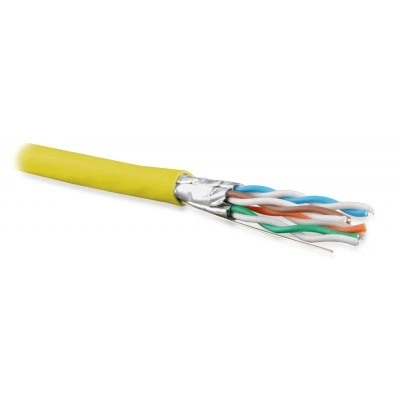 Hyperline UFTP4-C6A-S23-IN-PVC-YL-500 (500 м) Кабель витая пара U/FTP, категория 6a (10GBE), 4 пары (23AWG), одножильный (solid), каждая пара в экране, без общего экрана, PVC, желтый Hyperline UFTP4-C6A-S23-IN-PVC-YL-500 (500 м) Кабель витая пара U/FTP, категория 6a (10GBE), 4 пары (23AWG), одножильный (solid), каждая пара в экране, без общего экрана, PVC, желтый