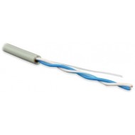 Hyperline UUTP1-C5-S24-IN-LSZH-GY-500 (500 м) Кабель витая пара, неэкранированная U/UTP, категория 5, 1 пара (24 AWG), одножильный (solid), LSZH, –20°C – +75°C, серый