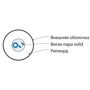 Hyperline UUTP1-C5-S24-IN-PVC-GY-500 (500 м) Кабель витая пара, неэкранированная U/UTP, категория 5, 1 пара (24 AWG), одножильный (solid), PVC, –20°C – +75°C, серый Hyperline UUTP1-C5-S24-IN-PVC-GY-500 (500 м) Кабель витая пара, неэкранированная U/UTP, категория 5, 1 пара (24 AWG), одножильный (solid), PVC, –20°C – +75°C, серый
