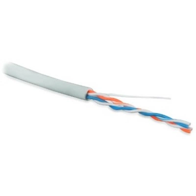 Hyperline UUTP2-C5-S24-IN-PVC-GY-500 (500 м) Кабель витая пара, неэкранированная U/UTP, категория 5, 2 пары (24 AWG), одножильный (solid), PVC, -20°C – +75°C, серый