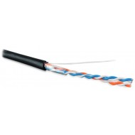 Hyperline UUTP2-C5-S24-OUT-PE-BK-500 (500 м) Кабель витая пара, неэкранированная U/UTP, категория 5, 2 пары (24 AWG), одножильный (solid), внешний, PE, -40°C – +60°C, черный
