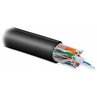 Hyperline UUTP25W-C5-S24-OUT-PE-BK (UTP25W-C5-SOLID-OUTDOOR-PE) Кабель витая пара, неэкранированная U/UTP, категория 5, 25 пар (4 пары (24 AWG)х6 + 1пара (24 AWG)), одножильный (solid), внешний, PE, -40°C – +60°C, черный