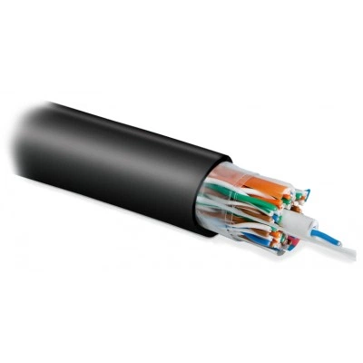 Hyperline UUTP25W-C5-S24-OUT-PE-BK (UTP25W-C5-SOLID-OUTDOOR-PE) Кабель витая пара, неэкранированная U/UTP, категория 5, 25 пар (4 пары (24 AWG)х6 + 1пара (24 AWG)), одножильный (solid), внешний, PE, -40°C – +60°C, черный