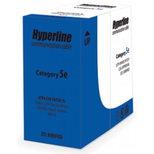 Hyperline UUTP4-C5E-P24-IN-LSZH-BK-305 (305 м) Кабель витая пара, неэкранированная U/UTP, категория 5e, 4 пары (24 AWG), многожильный (patсh), LSZH, нг(А)-HF, -20°C – +75°C, черный Hyperline UUTP4-C5E-P24-IN-LSZH-BK-305 (305 м) Кабель витая пара, неэкранированная U/UTP, категория 5e, 4 пары (24 AWG), многожильный (patсh), LSZH, нг(А)-HF, -20°C – +75°C, черный
