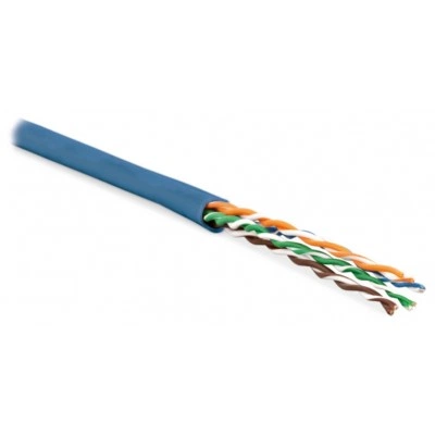 Hyperline UUTP4-C5E-P24-IN-LSZH-BL-305 (305 м) Кабель витая пара, неэкранированная U/UTP, категория 5e, 4 пары (24 AWG), многожильный (patсh), LSZH, нг(А)-HF, -20°C – +75°C, синий