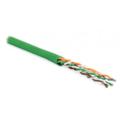 Hyperline UUTP4-C5E-P24-IN-LSZH-GN-305 (305 м) Кабель витая пара, неэкранированная U/UTP, категория 5e, 4 пары (24 AWG), многожильный (patсh), LSZH, нг(А)-HF, -20°C– +75°C, зеленый