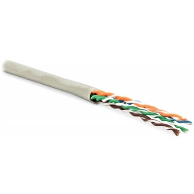 Hyperline UUTP4-C5E-P24-IN-LSZH-GY-100 (100 м) Кабель витая пара, неэкранированная U/UTP, категория 5e, 4 пары (24 AWG), многожильный (patсh), LSZH, нг(А)-HF, -20°C – +75°C, серый