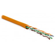 Hyperline UUTP4-C5E-P24-IN-LSZH-OR-305 (305 м) Кабель витая пара, неэкранированная U/UTP, категория 5e, 4 пары (24 AWG), многожильный (patсh), LSZH, нг(А)-HF, -20°C–+75°C, оранжевый
