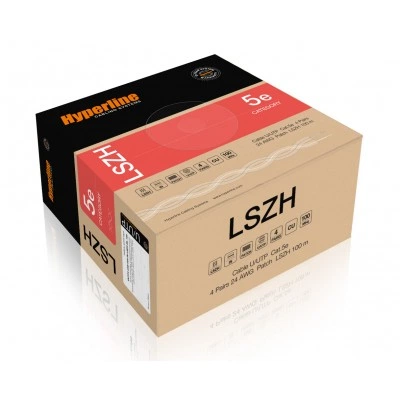 Hyperline UUTP4-C5E-P24-IN-LSZH-WH-100 (100 м) Кабель витая пара, неэкранированная U/UTP, категория 5e, 4 пары (24 AWG), многожильный (patсh), LSZH, нг(А)-HF, -20°C – +75°C, белый Hyperline UUTP4-C5E-P24-IN-LSZH-WH-100 (100 м) Кабель витая пара, неэкранированная U/UTP, категория 5e, 4 пары (24 AWG), многожильный (patсh), LSZH, нг(А)-HF, -20°C – +75°C, белый