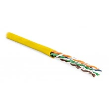 Hyperline UUTP4-C5E-P24-IN-LSZH-YL-100 (100 м) Кабель витая пара, неэкранированная U/UTP, категория 5e, 4 пары (24 AWG), многожильный (patсh), LSZH, нг(А)-HF, -20°C – +75°C, желтый