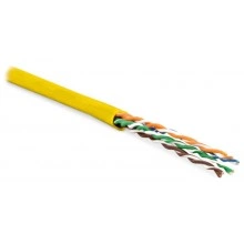 Hyperline UUTP4-C5E-P24-IN-LSZH-YL-305 (305 м) Кабель витая пара, неэкранированная U/UTP, категория 5e, 4 пары (24 AWG), многожильный (patсh), LSZH, нг(А)-HF, -20°C – +75°C, желтый