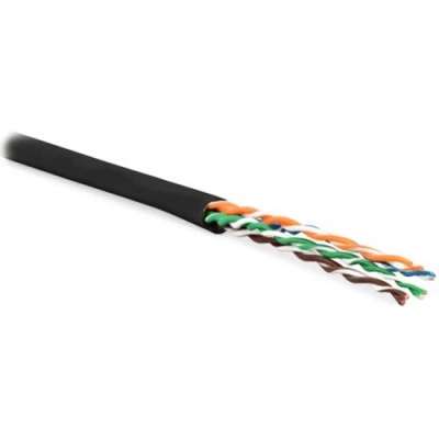Hyperline UUTP4-C5E-P24-IN-PVC-BK-305 (305 м) Кабель витая пара, неэкранированная U/UTP, категория 5e, 4 пары (24 AWG), многожильный (patсh), PVC, -20°C – +75°C, черный
