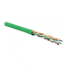 Hyperline UUTP4-C5E-P24-IN-PVC-GN-305 (305 м) Кабель витая пара, неэкранированная U/UTP, категория 5e, 4 пары (24 AWG), многожильный (patсh), PVC, -20°C – +75°C, зеленый