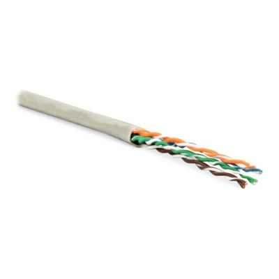 Hyperline UUTP4-C5E-P24-IN-PVC-GY-100 (100 м) Кабель витая пара, неэкранированная U/UTP, категория 5e, 4 пары (24 AWG), многожильный (patсh), PVC, -20°C – +75°C, серый