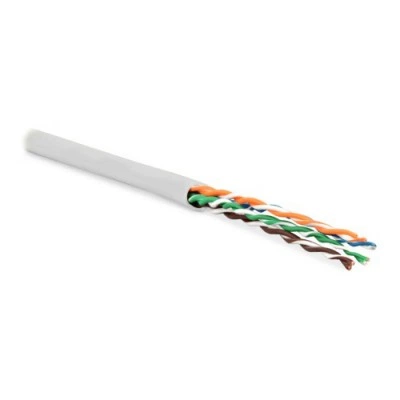 Hyperline UUTP4-C5E-P24-IN-PVC-WH-100 (100 м) Кабель витая пара, неэкранированная U/UTP, категория 5e, 4 пары (24 AWG), многожильный (patсh), PVC, -20°C – +75°C, белый