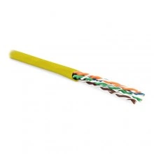 Hyperline UUTP4-C5E-P24-IN-PVC-YL-305 (305 м) Кабель витая пара, неэкранированная U/UTP, категория 5e, 4 пары (24 AWG), многожильный (patсh), PVC, -20°C – +75°C, желтый